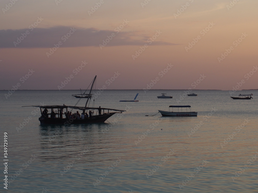 The beautiful sunset sky from the beach, Nungwi, Zanzibar, Tanzania