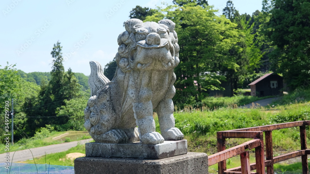 Fototapeta premium ふらっと出かけた先の神社の狛犬
