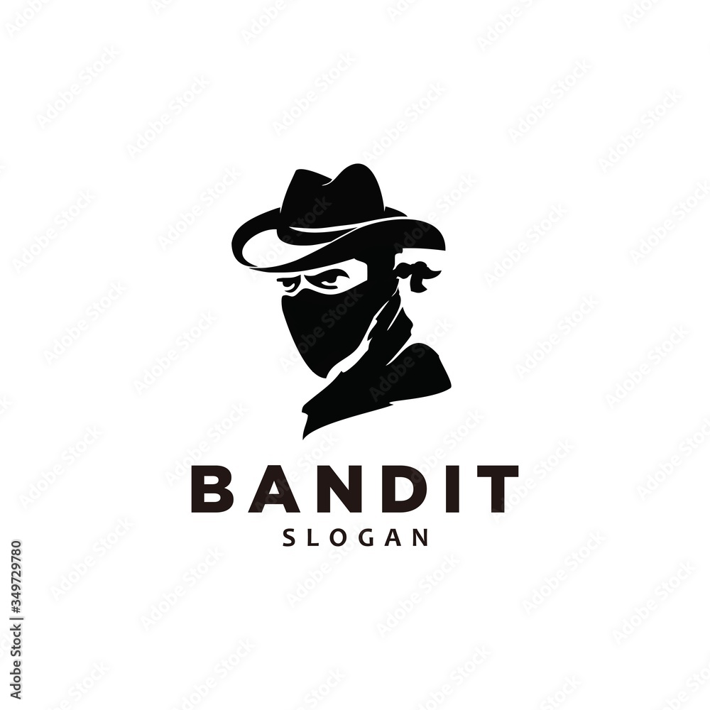 The bandit with Bandana Scarf Mask illustration The bandit with Bandana Scarf Mask illustration