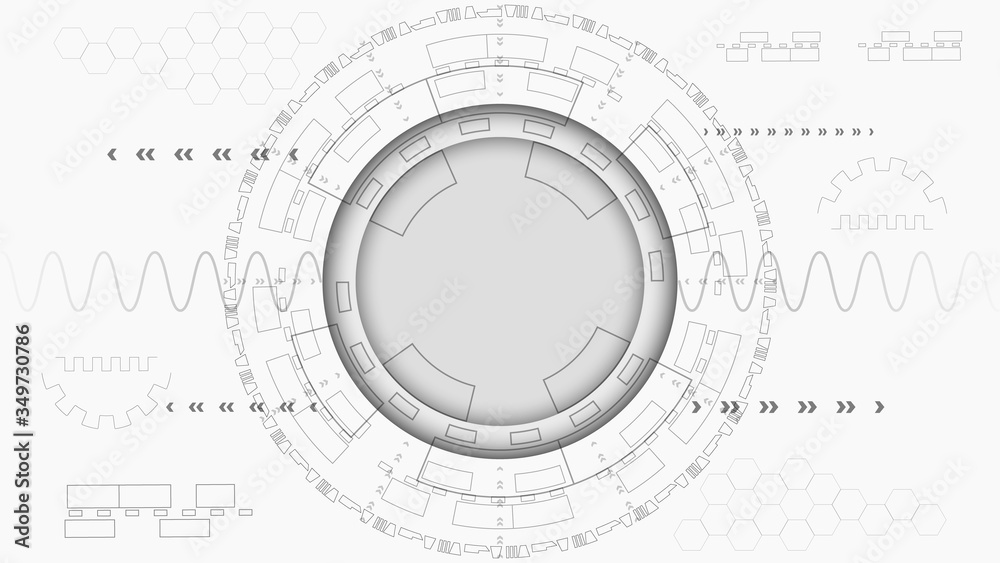 UI Hi-tec interface white abstract digital technology , vector illustration UI Hi-tec interface white abstract digital technology , vector illustration