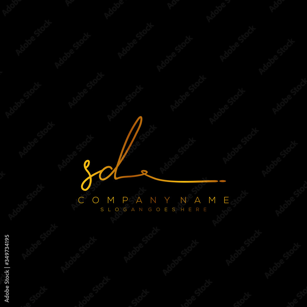 Letter SD Signature Logo Template Vector Stock Vector | Adobe Stock
