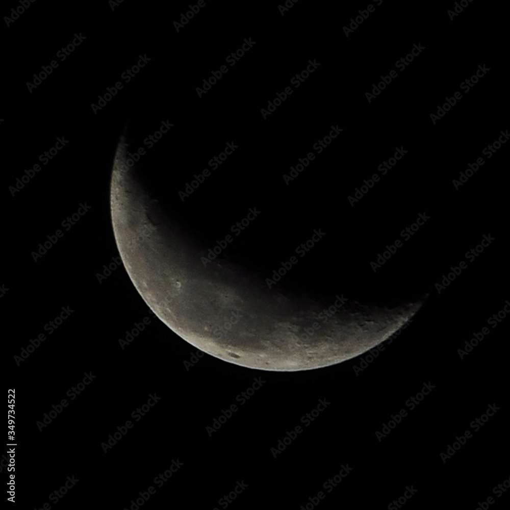 Crescent moon in the night sky Crescent moon in the night sky