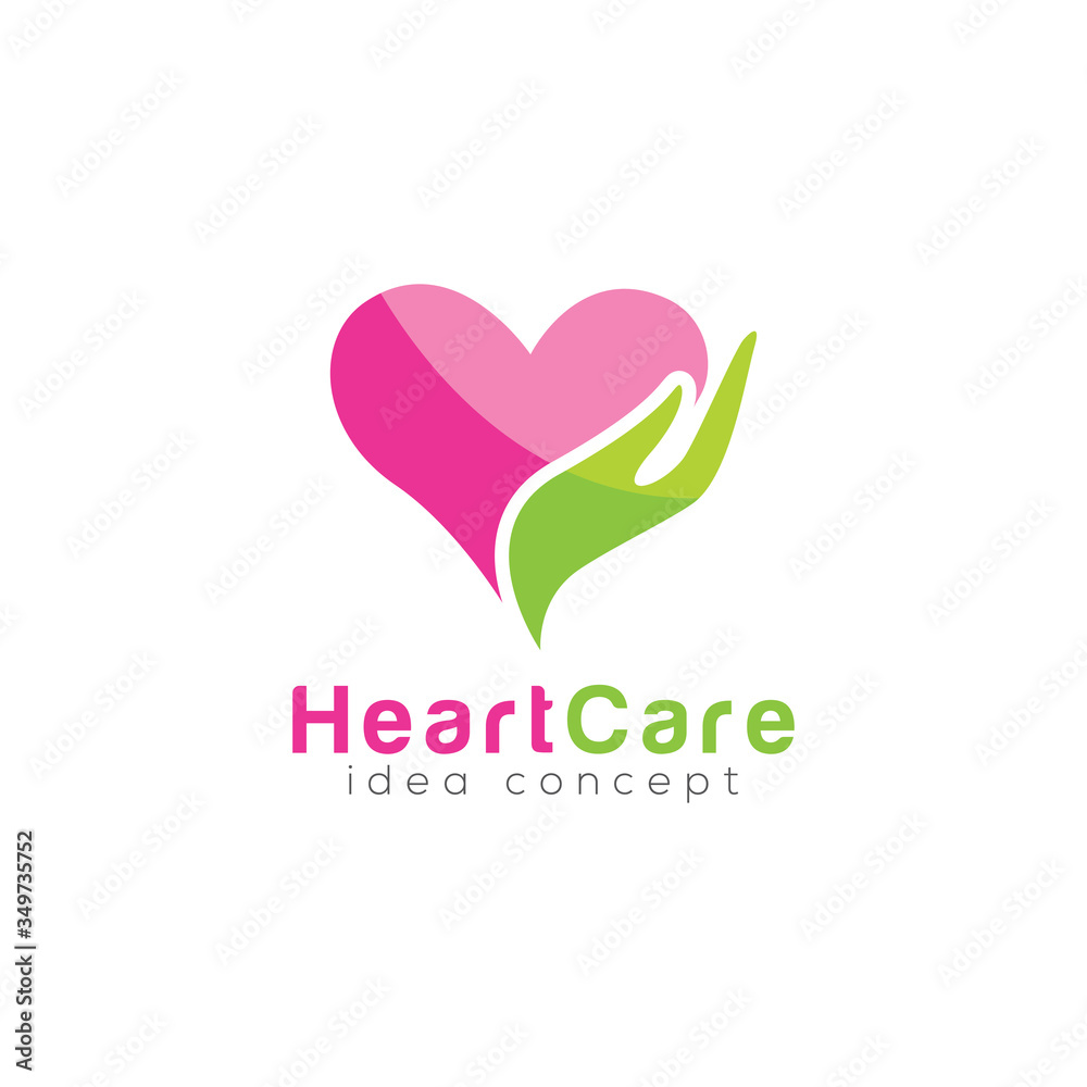 Heart Care Concept Logo Design