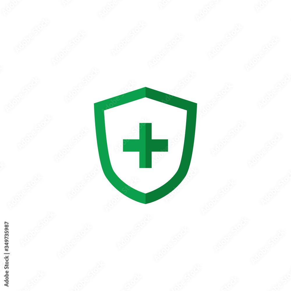 Shield Logo Template with Plus Sign, Shield Icon Shield Logo Template with Plus Sign, Shield Icon