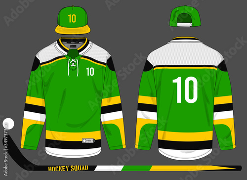 ice hockey jersey uniform template vector kit