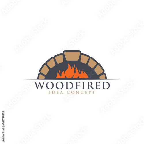 Creative Firewood Oven and Woodfired Concept Logo Design Template
