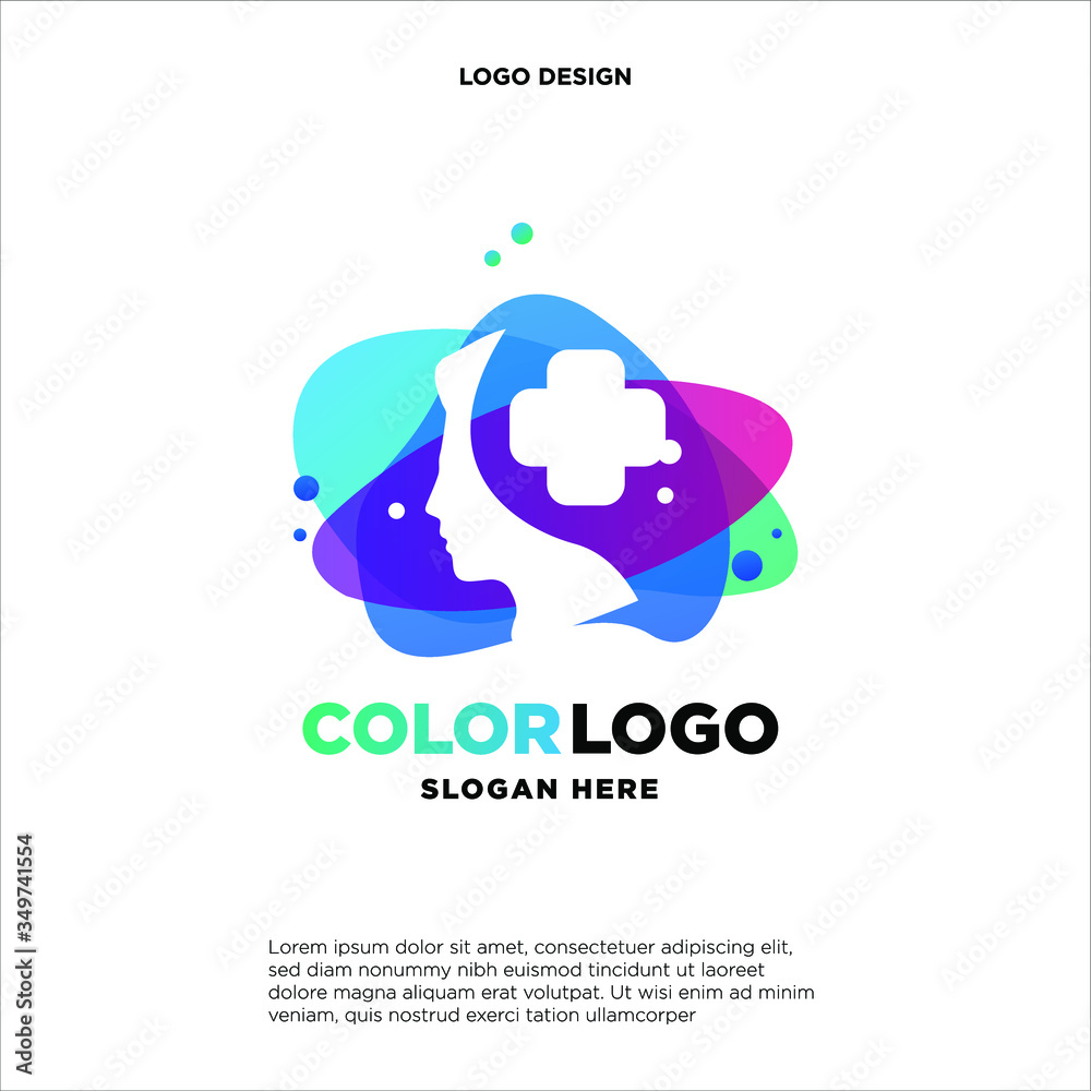 Colorful Head care logo vector, Business logo designs template, design