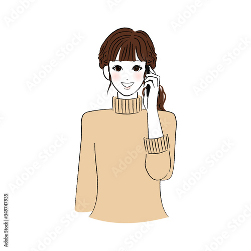 スマホで電話をする女性