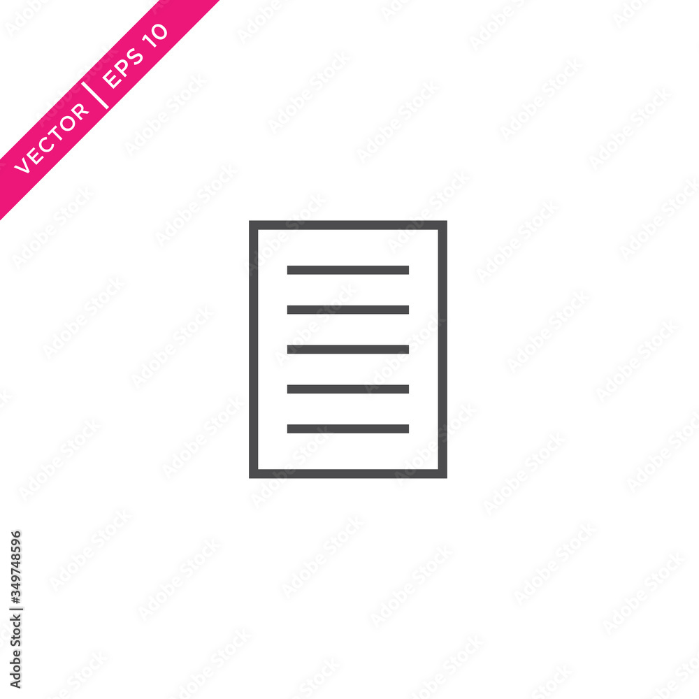 Paper Icon, Document Icon, Vector in Glyph Style Paper Icon, Document Icon, Vector in Glyph Style
