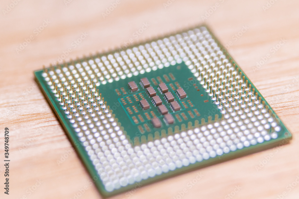 Closeup CPU or Central Processing Unit from motherboard, microprocessor unit of computer hardware system