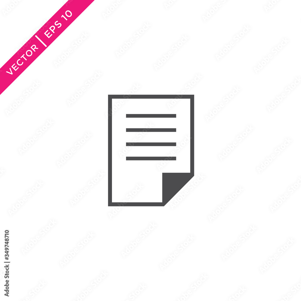 Paper Icon, Document Icon, Vector in Glyph Style Paper Icon, Document Icon, Vector in Glyph Style