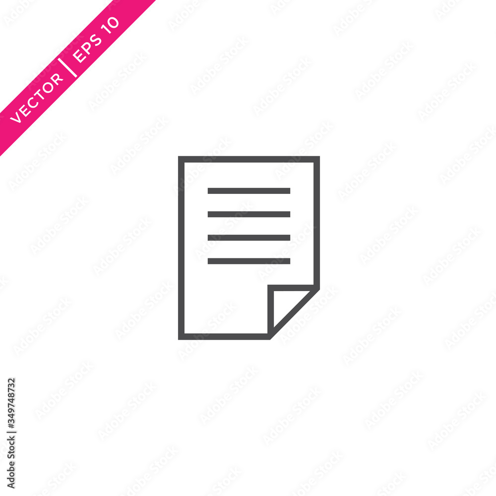 Paper Icon, Document Icon, Vector in Glyph Style Paper Icon, Document Icon, Vector in Glyph Style