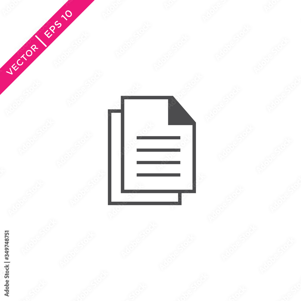 Paper Icon, Document Icon, Vector in Glyph Style Paper Icon, Document Icon, Vector in Glyph Style