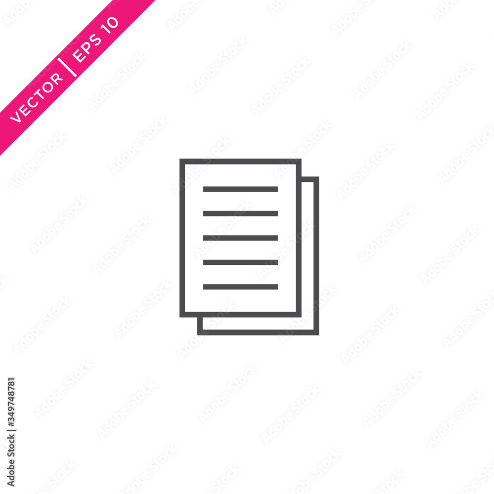 Paper Icon, Document Icon, Vector in Glyph Style Paper Icon, Document Icon, Vector in Glyph Style