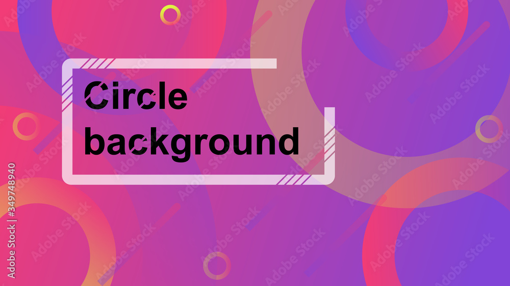 Naklejka premium Vector illustration abstract pattern background with line and circle gradient texture. Blue, yellow, purple poster template.