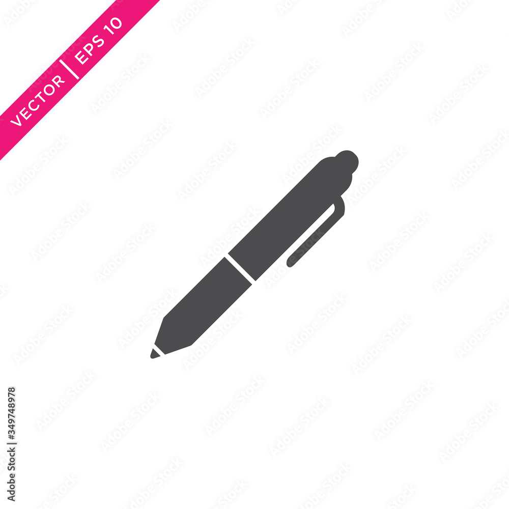 Pen Icon, Vector in Glyph Style Pen Icon, Vector in Glyph Style