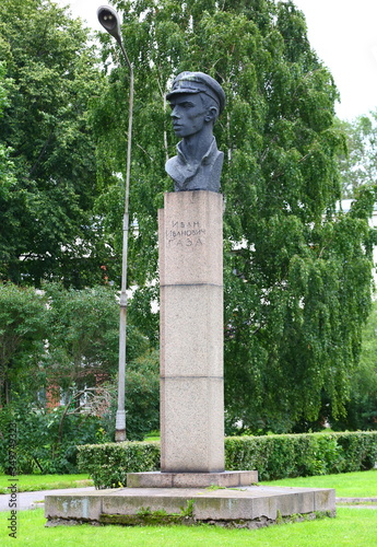 The memorial to Ivan Gasa, Prospekt Stachek Saint Petersburg Russia August 2017 photo