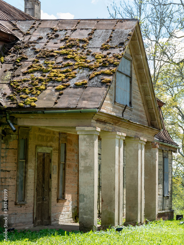 sunny spring landscape with manor house, former manor house of Liepa manor, Liepas parish, Priekuli district, latvia photo