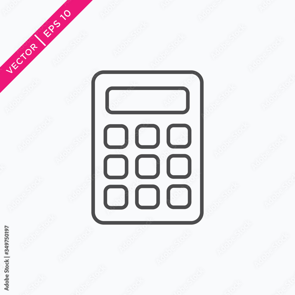 Calculator Icon, Vector in Glyph Style Calculator Icon, Vector in Glyph Style