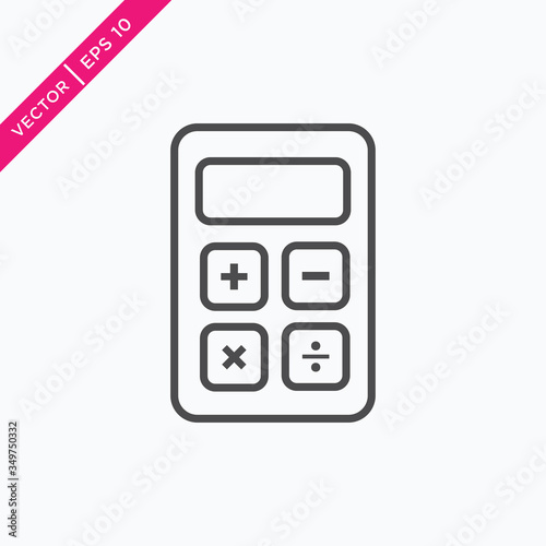 Calculator Icon, Vector in Glyph Style