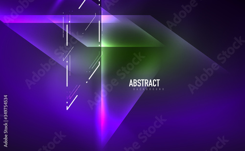 Dynamic neon shiny abstract background. Trendy abstract layout template for business or technology presentation, internet poster or web brochure cover, wallpaper