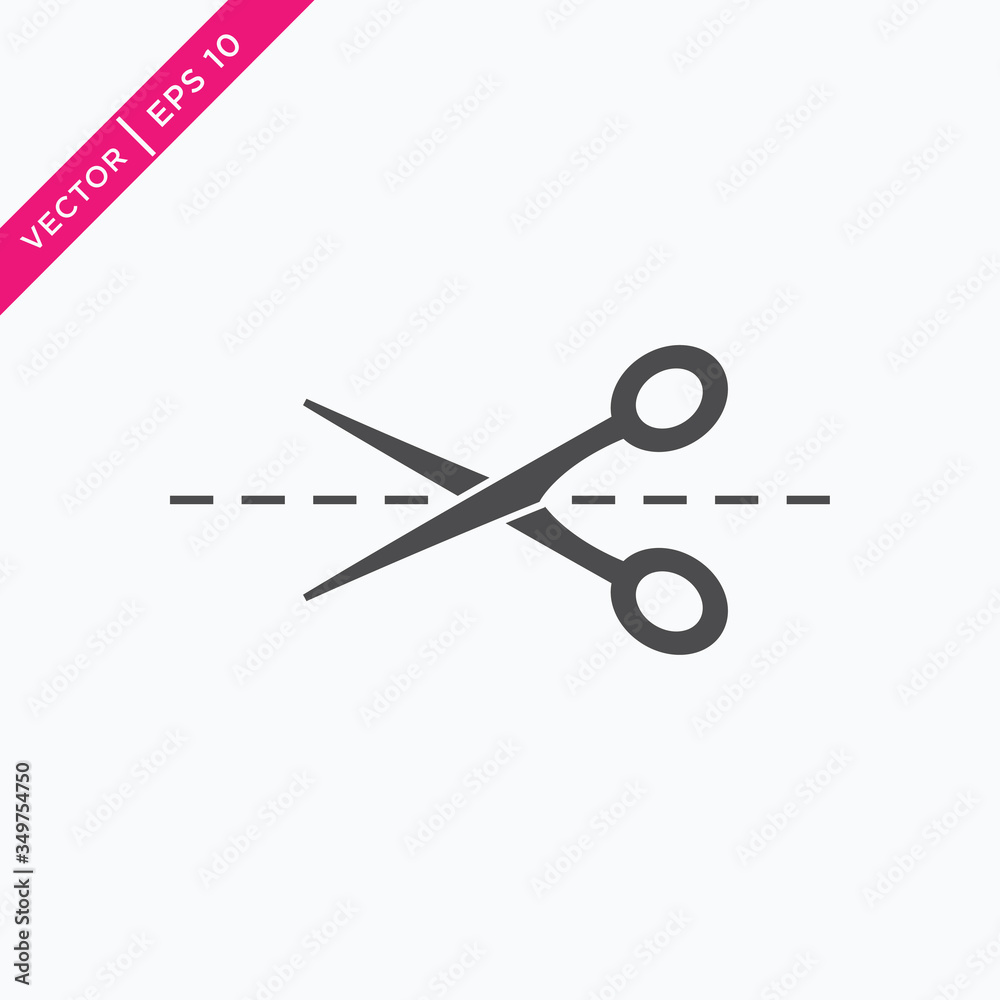 Scissors Icon, Vector in Glyph Style, Vector for Web Scissors Icon, Vector in Glyph Style, Vector for Web
