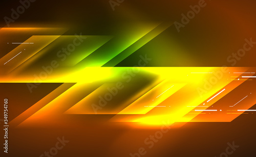 Dynamic neon shiny abstract background. Trendy abstract layout template for business or technology presentation, internet poster or web brochure cover, wallpaper