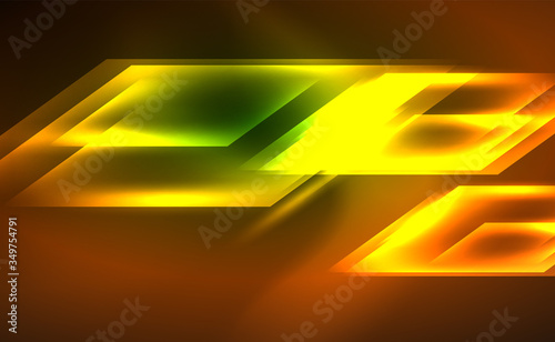 Dynamic neon shiny abstract background. Trendy abstract layout template for business or technology presentation, internet poster or web brochure cover, wallpaper
