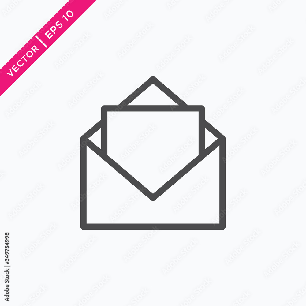 Envelope Icon, Email Icon, Vector for Web, Outline Style Envelope Icon, Email Icon, Vector for Web, Outline Style