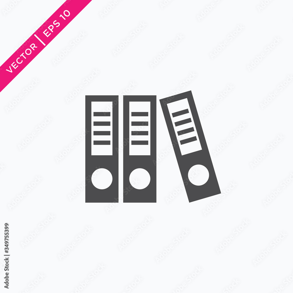 Binder Icon, Vector in Glyph Style Binder Icon, Vector in Glyph Style