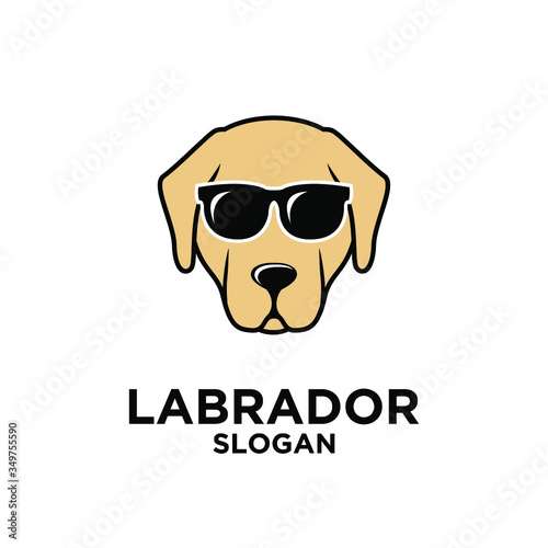 labrador Retriever dog head used sunglasses logo icon design	