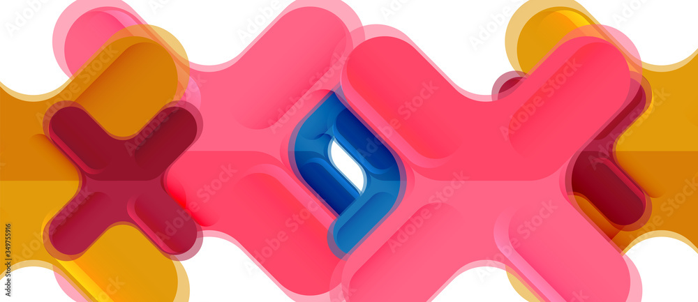 Glossy multicolored plastic style cross composition, x shape design, techno geometric modern abstract background. Trendy abstract layout template Glossy multicolored plastic style cross composition, x shape design, techno geometric modern abstract background. Trendy abstract layout template