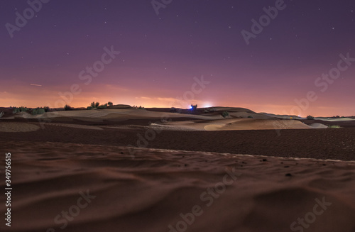 dubai desert at night long exposure and starry night