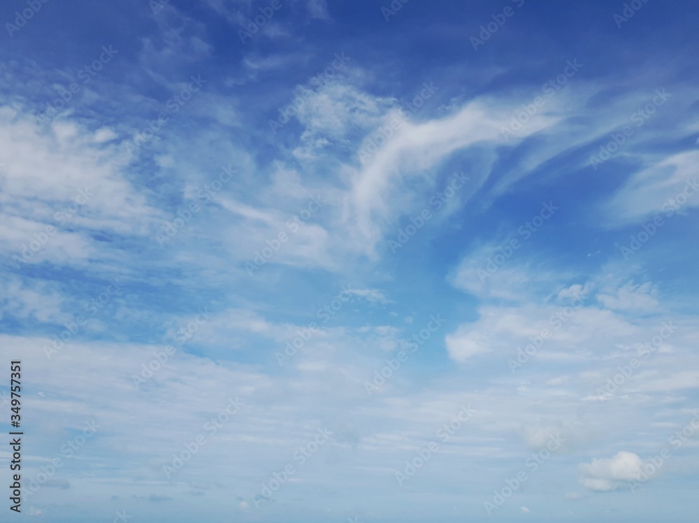 Blue sky background with shape of cloud
