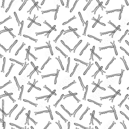 Invisible hairpins. Seamless vector pattern (background). Cartoon print.