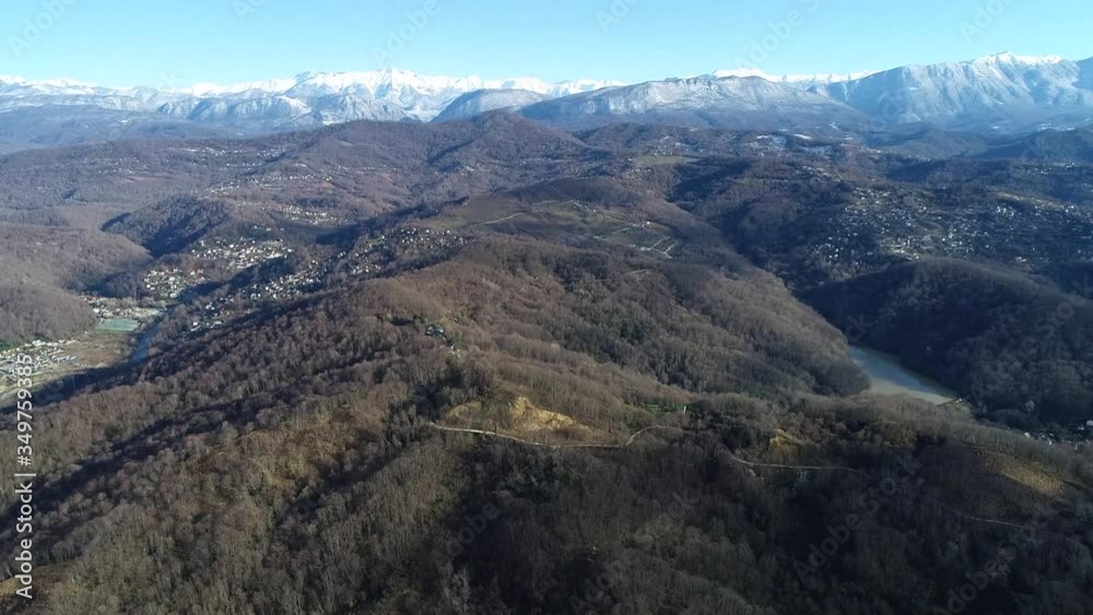 Aerial view of Caucasian ridge. Sochi, Russia Aerial view of Caucasian ridge. Sochi, Russia