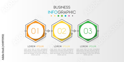 Business infographic element with options, steps, number vector template design