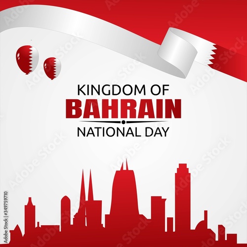 Happy Bahrain National Day Vector Illustration