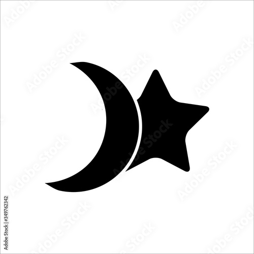 Moon And Star Icon Design Vector Template