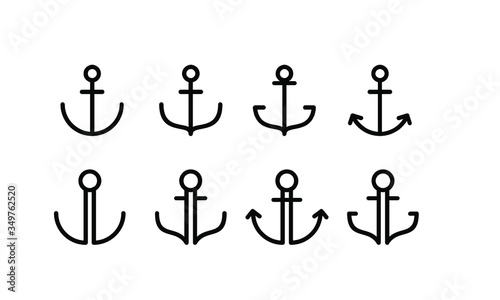 Canvastavla abstract line anchor black logo icon design