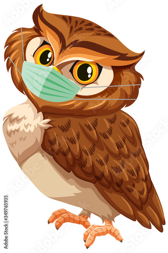   Owl cartoon character wearing mask