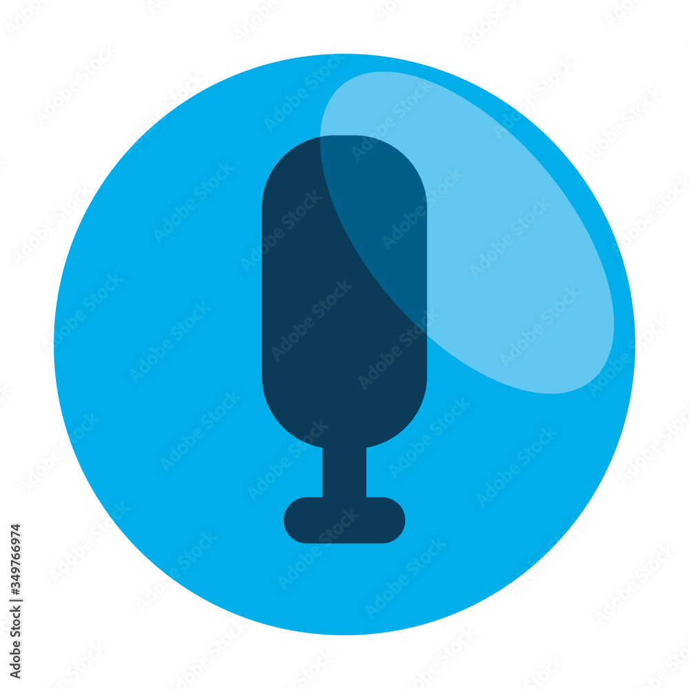 microphone symbol in frame circular vector illustration design