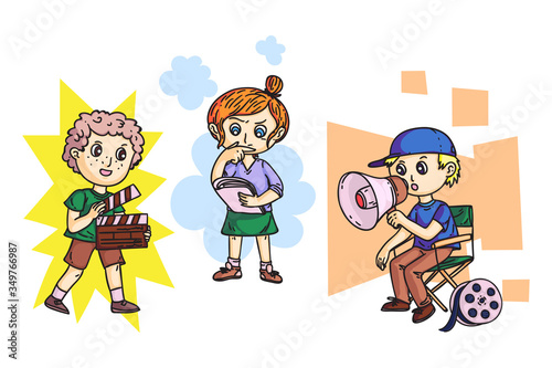 Movie director, filmmaker, screenwriter kid set