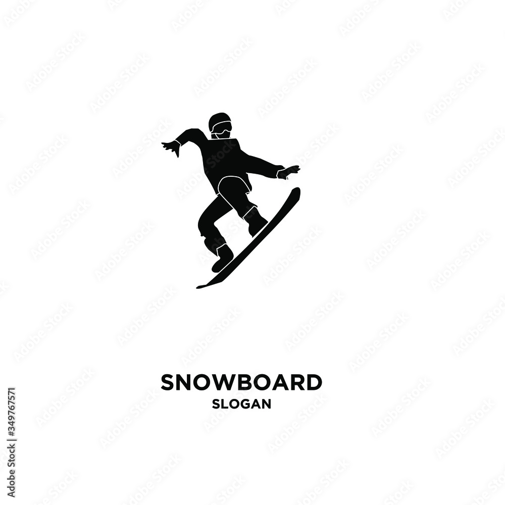 snowboarder silhouette black logo icon design vector illustration isolated background snowboarder silhouette black logo icon design vector illustration isolated background