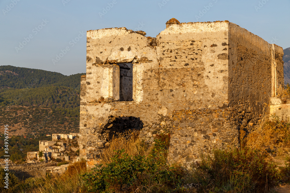 Ruins of the former Greek village, now called Kayakoy, Turkey