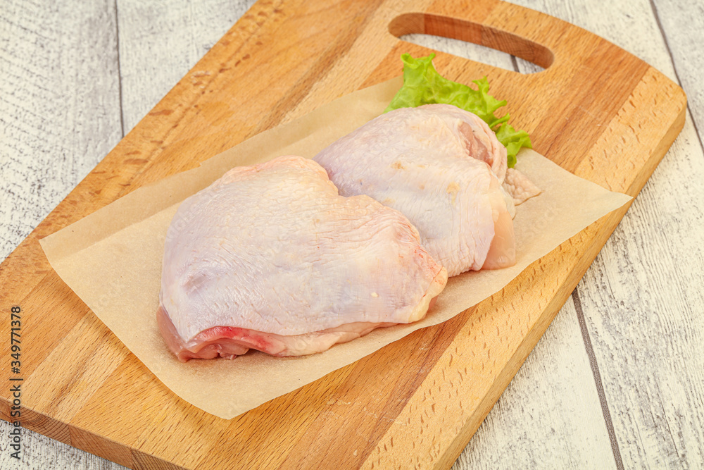 Raw chicken hip for cooking