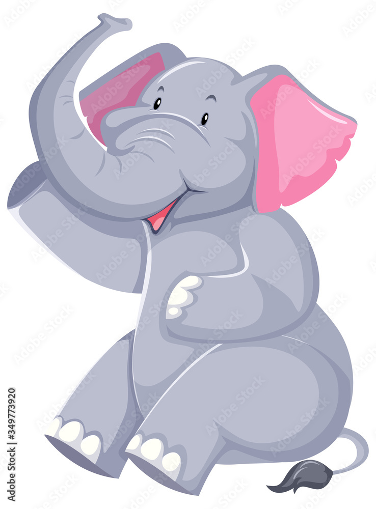 Cute elephant sitting on white background Cute elephant sitting on white background