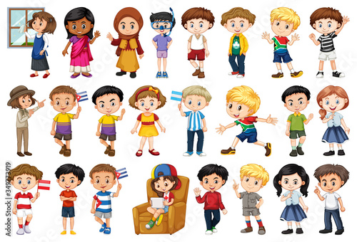 Large set of children doing different activities