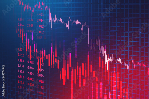 Falling stock market graph, economical crisis