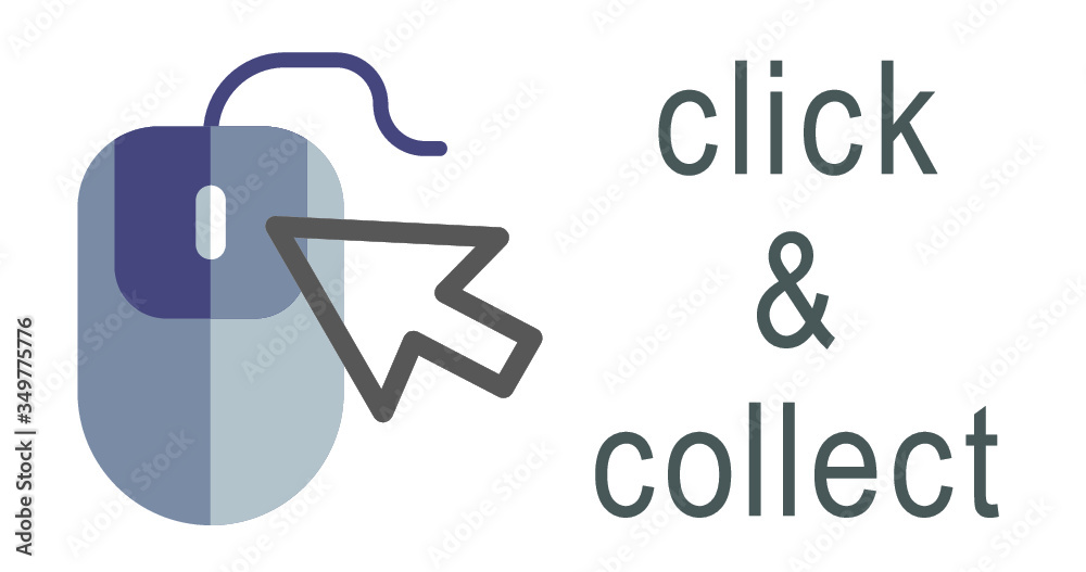 Ecommerce click and collect online ordering service symbol isolated on white background Ecommerce click and collect online ordering service symbol isolated on white background